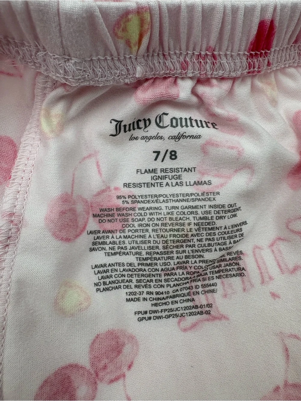 Juicy Couture‎ Girls 7/8 Pajama Shorts Set Bundle NWOT Cherry Butterfly
